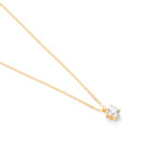 18 karaat geelgouden ketting met diamant -  0.25 ct. - 4 poot chaton-2