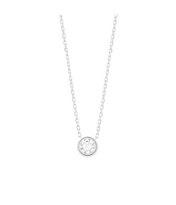 18 karaat witgouden ketting met diamant - 0,20ct.