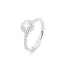 18 karaat witgouden  Klassieke  ring met diamant 0.80 crt.-1