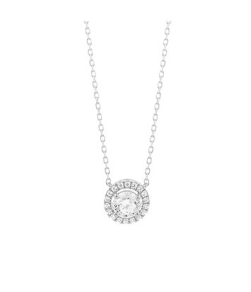18 karaat witgouden ketting met diamant - 0,40ct.