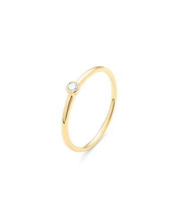 18 karaat geelgouden ring met diamant 0.05crt. - Solitair