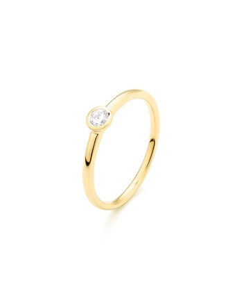 18 karaat geelgouden ring met diamant 0.15crt. - Solitair