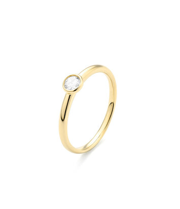 18 karaat geelgouden ring met diamant 0.20crt. - Solitair