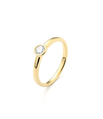18 karaat geelgouden ring met diamant 0.25crt. - Solitair