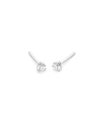 18 karaat witgouden oorstekers  - 0.30ct. - 3 poot chaton