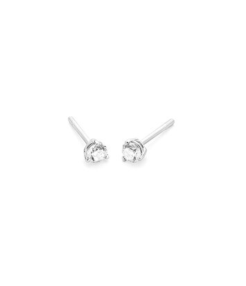 18 karaat witgouden oorstekers  - 0.40ct. - 3 poot chaton