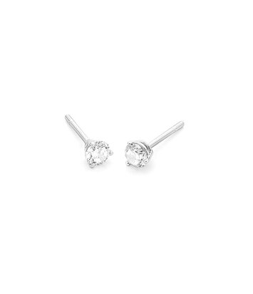 18 karaat witgouden oorstekers  - 0.80ct. - 3 poot chaton