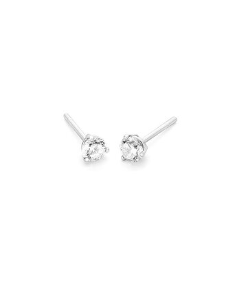 18 karaat witgouden oorstekers  - 1.00ct. - 3 poot chaton