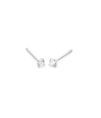 18 karaat witgouden oorstekers  - 0.50ct. - 4 poot chaton
