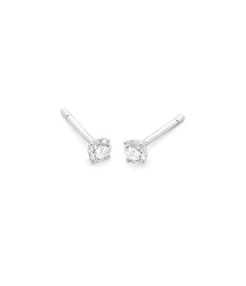 18 karaat witgouden oorstekers  - 0.80ct. - 4 poot chaton