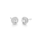18 karaat witgouden oorstekers  - 1.06ct.-1