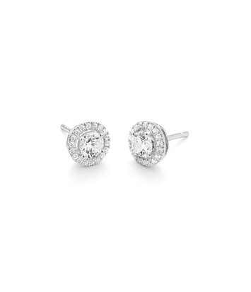 18 karaat witgouden oorstekers  - 1.06ct.