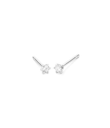 18 karaat witgouden oorstekers  - 0.20ct. - 6 poot chaton