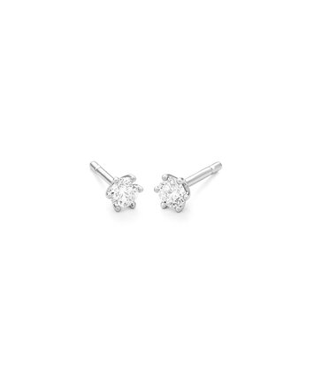 18 karaat witgouden oorstekers  - 0.80ct. - 6 poot chaton