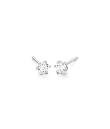 18 karaat witgouden oorstekers  - 1.00ct. - 6 poot chaton