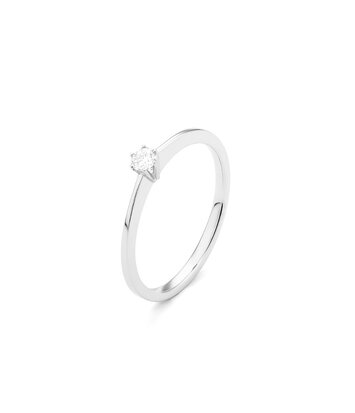 18 karaat witgouden ring   met diamant 0.10 crt. - Solitair