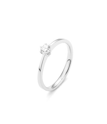 18 karaat witgouden ring   met diamant 0.20 crt. - Solitair