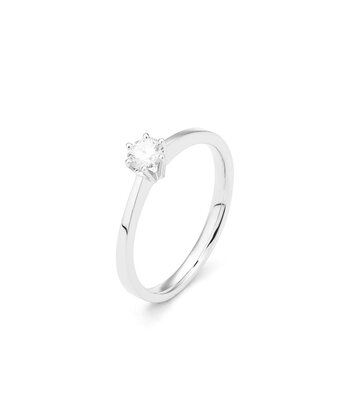 18 karaat witgouden ring   met diamant 0.25 crt. - Solitair