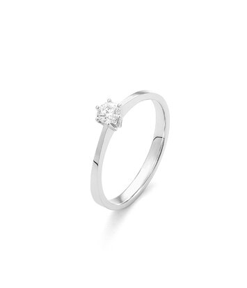 18 karaat witgouden ring   met diamant 0.30 crt. - Solitair