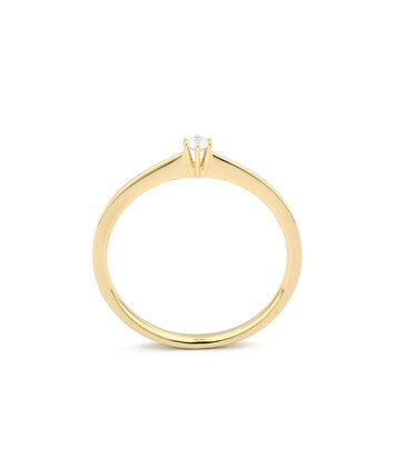 18 karaat geelgouden ring met diamant 0.05 crt. - Solitair