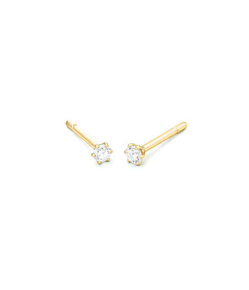 14 karaat geelgouden oorstekers  - 0.10ct. - 6 poot chaton