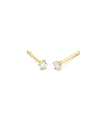 14 karaat geelgouden oorstekers  - 0.15ct. - 6 poot chaton