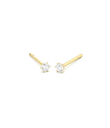 14 karaat geelgouden oorstekers  - 0.25ct. - 6 poot chaton