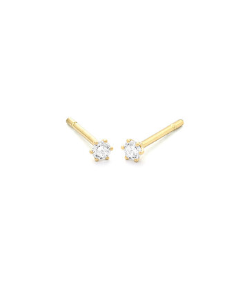 14 karaat geelgouden oorstekers  - 0.30ct. - 6 poot chaton
