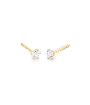 14 karaat geelgouden oorstekers  - 0.50ct. - 6 poot chaton