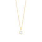 14 karaat geelgouden ketting met diamant -  0.15 ct. - 6 poot chaton-1