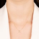 14 karaat geelgouden ketting met diamant -  0.15 ct. - 6 poot chaton-2