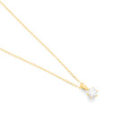 14 karaat geelgouden ketting met diamant -  0.15 ct. - 6 poot chaton-3