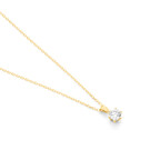 14 karaat geelgouden ketting met diamant -  0.25 ct. - 6 poot chaton-2