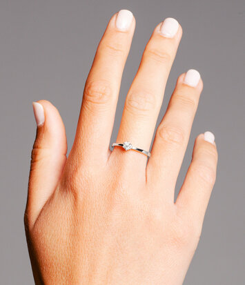 14 karaat witgouden ring 6 poot chaton met diamant 0.25crt. - Solitair