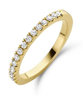 18 karaat 	geelgouden dames ring Love met diamant 0.19ct - Antonellis