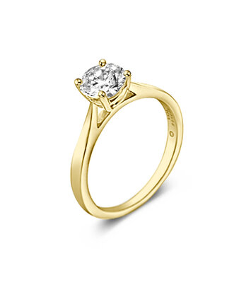 18 karaat 	geelgouden dames ring Illusion met diamant 0.10ct + 0.88ct - Antonellis