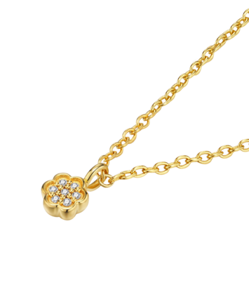 Zilveren ketting goudkleurig verguld - Diamanti Per Tutti - First Flower Necklace