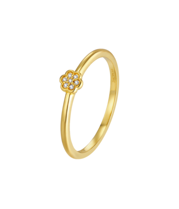 Zilveren ring goudkleurig verguld  - Diamanti Per Tutti - First Flower