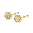 Zilveren oorstekers goudkleurig verguld  - Diamanti Per Tutti - First  Flower Earrings-1