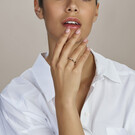 14k Bicolor wit- en geelgouden ring met diamant - Hutjens-2