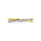 14k Bicolor wit- en geelgouden ring met diamant - Hutjens-4