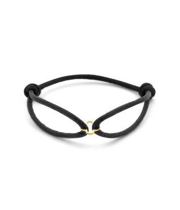 14 karaat armband satijn bloem - Black - Hutjens