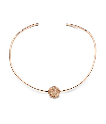 18karaat -roségouden  spang goud ketting met diamant hanger 1,45ct- Antonelis