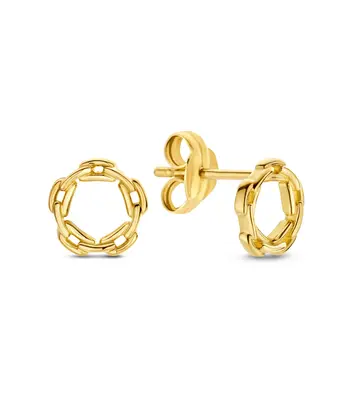 14 karaat geelgouden oorstekers - Baia Link Studs - Jackie