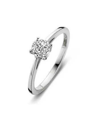 18 karaat witgouden dames ring Love met diamant  0.10ct- Antonellis