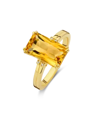 Zilveren ring goudkleurig verguld  - Diamanti Per Tutti - Citrine Ring