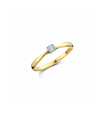 14 karaat geelgouden ring - Mori Diamond LabGrown Collectie - 0,15ct - Hutjens