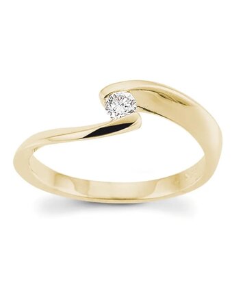 14 karaat geelgouden met diamant - 0,10 ct - F1640G