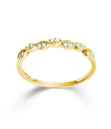 14 karaat geelgouden fantasiering met diamant - 0,09 ct. - K13734G