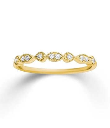 14 karaat geelgouden fantasiering met diamant - 0,10ct - K11996G